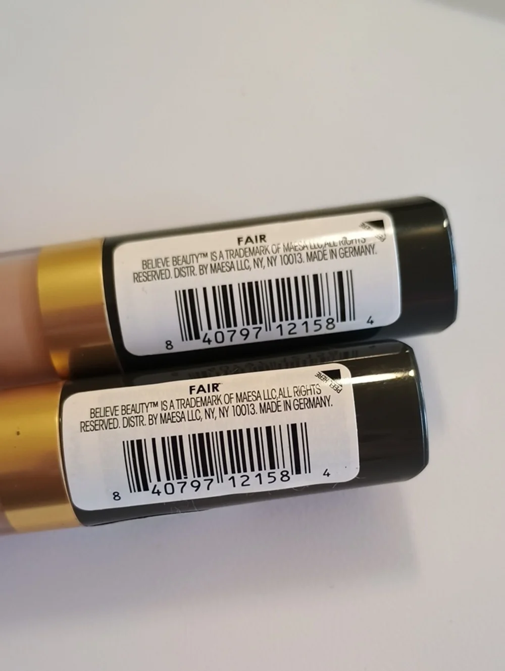 2 x Believe Beauty You're Covered Liquid Concealer, Fair